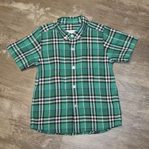 Burberry Boys 3T Short Sleeve Shirt Green
